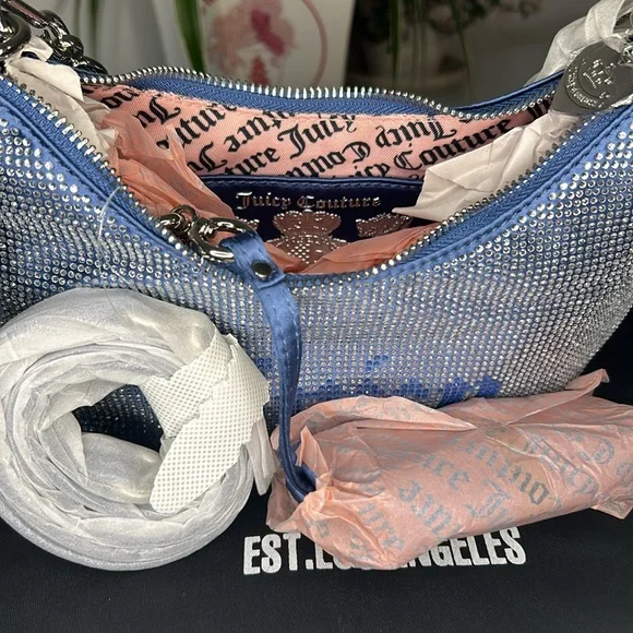 Juicy Couture UK Blue Bling Hazel Hobo Shoulder & Crossbody Bag